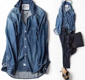 [ 새상품급 ] 프랭크앤아이린 x 론 헤르만 x 키쿠치 쿄코 데님 셔츠