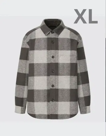 UNIQLO MEN 오버 셔츠 자켓 블록 체크 XL