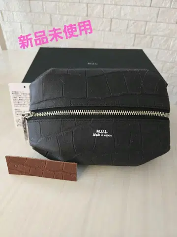 m.u.l 엘르 파우치 크로커다일 패턴 블랙 미사용 새상품