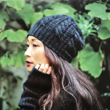 쥴네 앙 로즈 케이블 니트 모자 짙은 그레이 마사키 브랜드