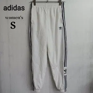 아디다스 오리지널 여성용 트랙 팬츠 S 화이트 자수 로고