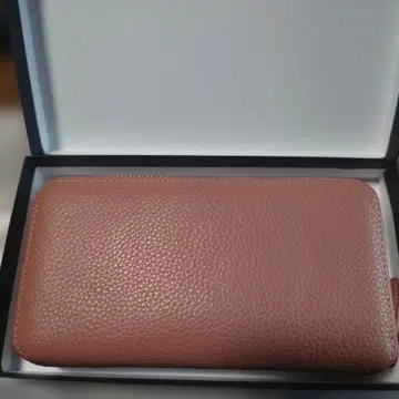 브라운 가죽 장지갑 지퍼식