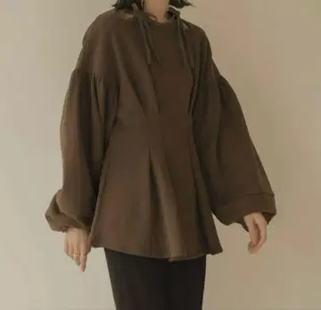 volume sleeve waist tuck tops eaphi