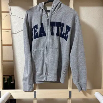 SEATTLE 풀 집업 후드티 그레이