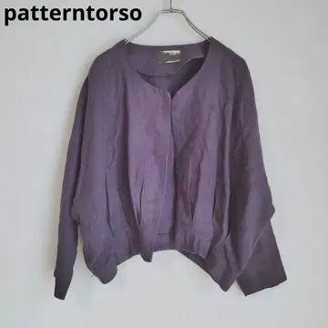 patterntorso 얇은 소재 자켓 겉옷 노카라 마 혼방 네이비 F