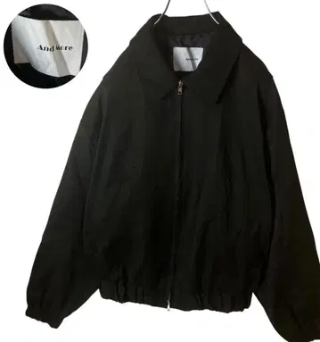 굿 디자인 구제 의류 심플 블랙 빅 사이즈 카라 부착 블루종 안감 있음