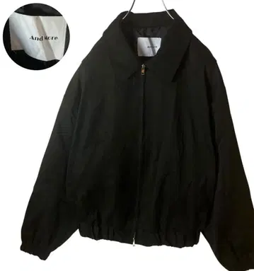 굿 디자인 구제 의류 심플 블랙 빅 사이즈 카라 부착 블루종 안감 있음