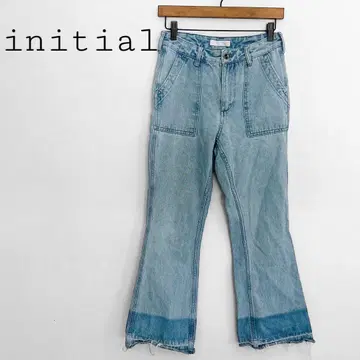 initial 플레어 데님 팬츠 블루 계열 코튼 100% 캐주얼