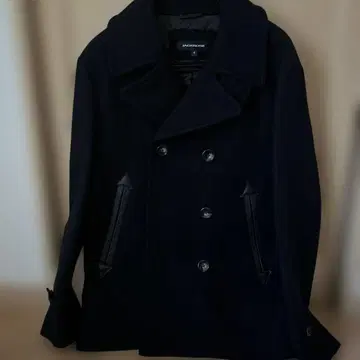 잭 로즈 블랙 더블 브레스트 피 코트 M