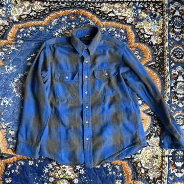 70s Eddie Bauer 플란넬 셔츠 블록 체크 블랙 택 USA제