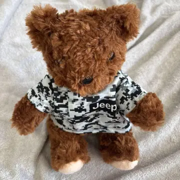 Jeep 카모 패턴 셔츠 곰 봉제 인형