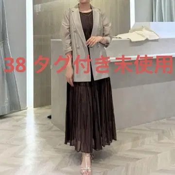 플리츠 원피스 브라운 38