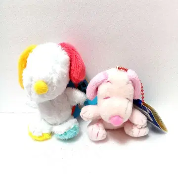 유니버설 스튜디오 재팬 스누피 핑크 레인보우 봉제 인형 2개