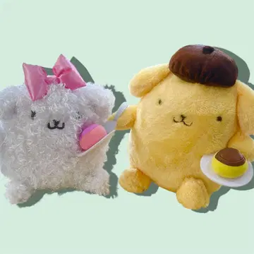 폼폼푸딩 봉제 인형 세트 KDDI 전보 마카롱짱