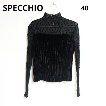 0332 SPECCHIO 도트 시어 벨로아 플리츠 티셔츠 40