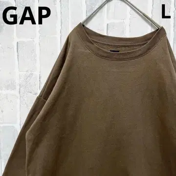 GAP 갭 맨투맨 트레이닝복 무지 솔리드 L 브라운 속기모