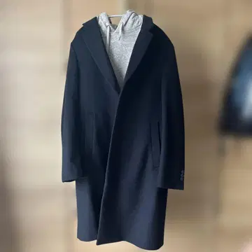 유니클로 울 캐시미어 체스터 코트 네이비