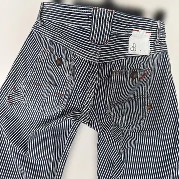 새상품급 젬블 네이비 스트라이프 와이드 팬츠 남성용