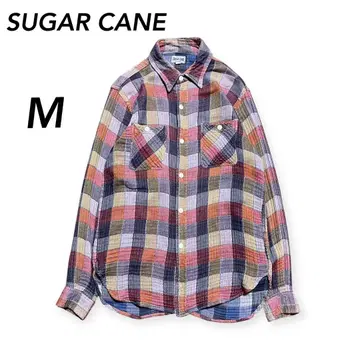 SUGAR CANE 슈가케인 거즈 셔츠 체크 셔츠 M