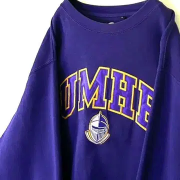 CI 스포츠 UMHB 자수 맨투맨 트레이닝복 L 퍼플 보라색 구제 의류
