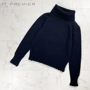 M-PREMIER 하이넥 니트 두꺼운 원단 블랙 사이즈 36*FD856