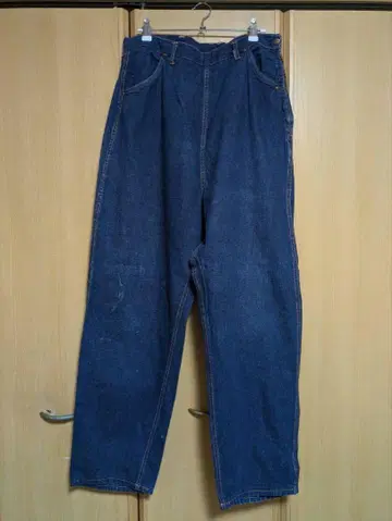 50s 60s 다크 네이비 런치 데님 팬츠 빈티지