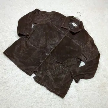 BAGATELLE 스웨이드 자켓 롱 기장 다크 브라운 단추식