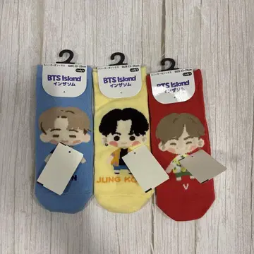 인더섬 x 시마무라 삭스 양말 정국 태태 지민 3족 세트