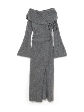 andmary Yvie offshoulder knit dress Glay