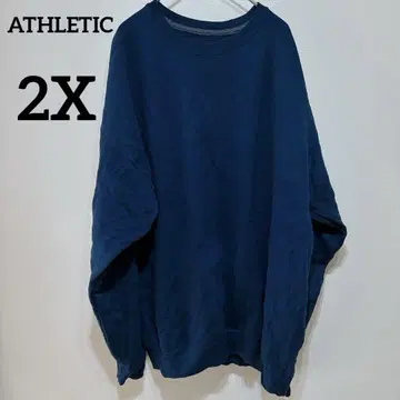 ATHLETIC [ 2XL ] 네이비 맨투맨 트레이닝복 무지 속기모