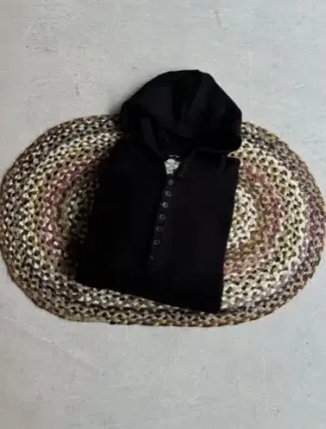 Ballsy brothers knit henley hoodie 블랙