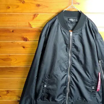 MA-1 플라이트 자켓 점퍼 블루종 블랙 L 오렌지 안감 구제 의류