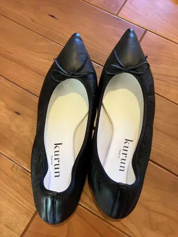24.5cm 쿠룬 도쿄 kurun 블랙 스틸레토 플랫