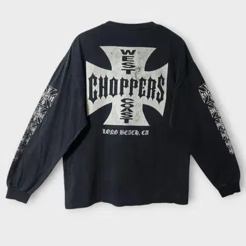 90s WEST CORST CHOPPERS 아이언 크로스 롱T 블랙 XL