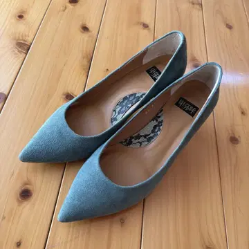새상품급! 히미코 스웨이드 그린 스틸레토 펌프스 힐 24cm