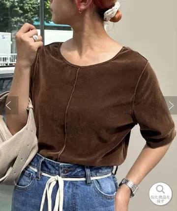 브라운 벨로아 반팔 T셔츠 차오패닉 5부