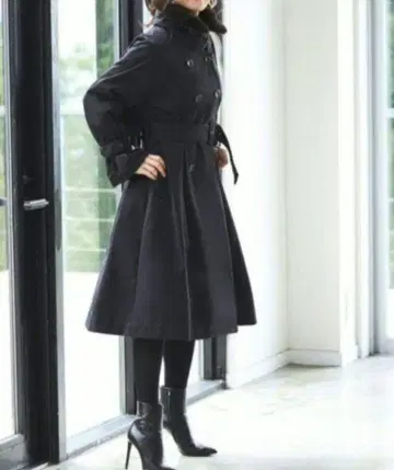 보아 칼라 충전솜 트렌치 롱 코트 XL 사이즈 루일 에 부티크