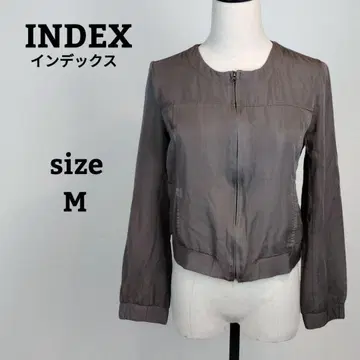 INDEX 인덱스 새상품급 얇은 소재 노카라 자켓 M 브라운