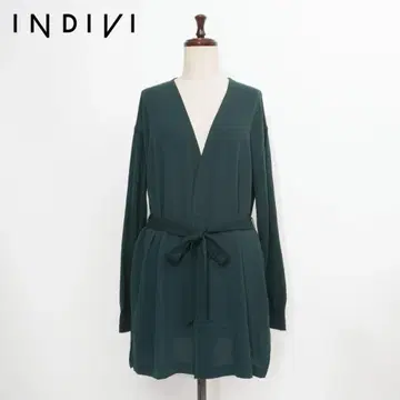 새상품급 INDIVI 절개 니트 가디건 그린 사이즈 F*FD950