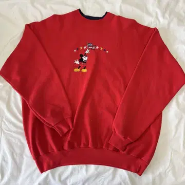 디즈니 미키마우스 빨간색 맨투맨 90s