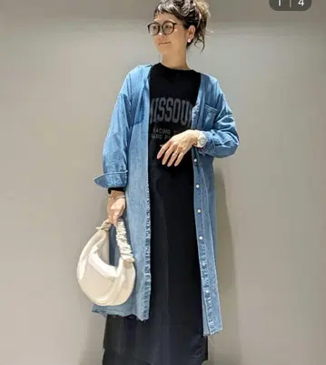 LEPSIM 데님 롱 셔츠 원피스