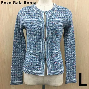 Enzo Gala Roma 프린지 트위드 가디건 F1009A04