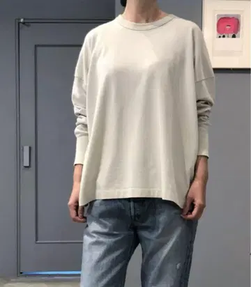 homspun 40/2 천축 긴팔 풀오버 아이보리