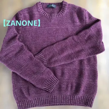 새상품급 ZANONE 퍼플 니트 스웨터