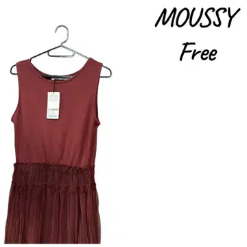 [ 새상품 ] MOUSSY 보르도 슬리브리스 롱 원피스