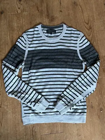 rag & bone 그레이와 블랙 스트라이프 니트 스웨터 XS