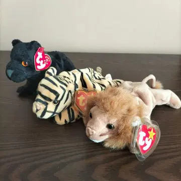 Ty 봉제 인형 3체 세트 라이온 트라 블랙 표범