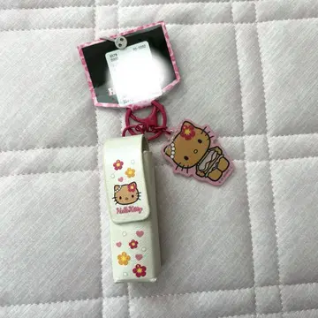미사용 새상품 일광화상 키티 참 포함 립 케이스 키링 산리오