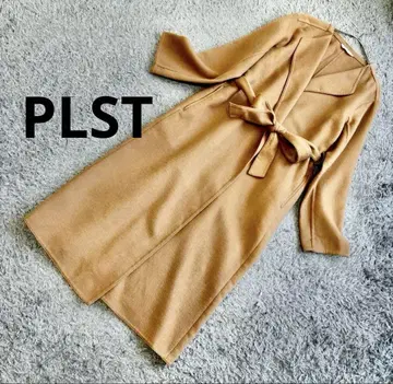PLST 울 혼방 가운 코트
