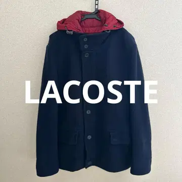 LACOSTE 라코스테 울 스탠드 카라 코트 네이비 남성용